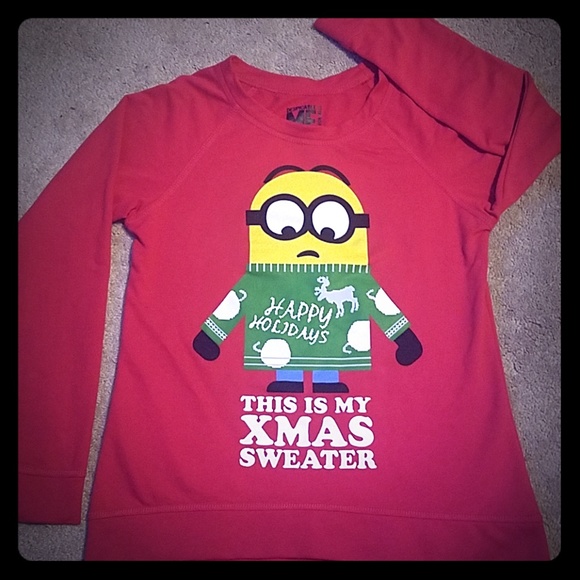 Despicable Me Minion Christmas Sweatshirt - M - Picture 1 of 5